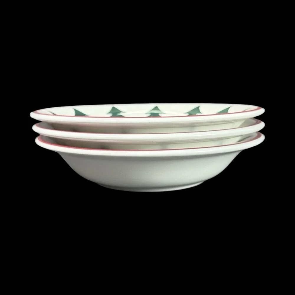 Pier 1 O' Tannenbaum SOUP BOWLS Christmas Trees Cereal Bowl 8 ¼